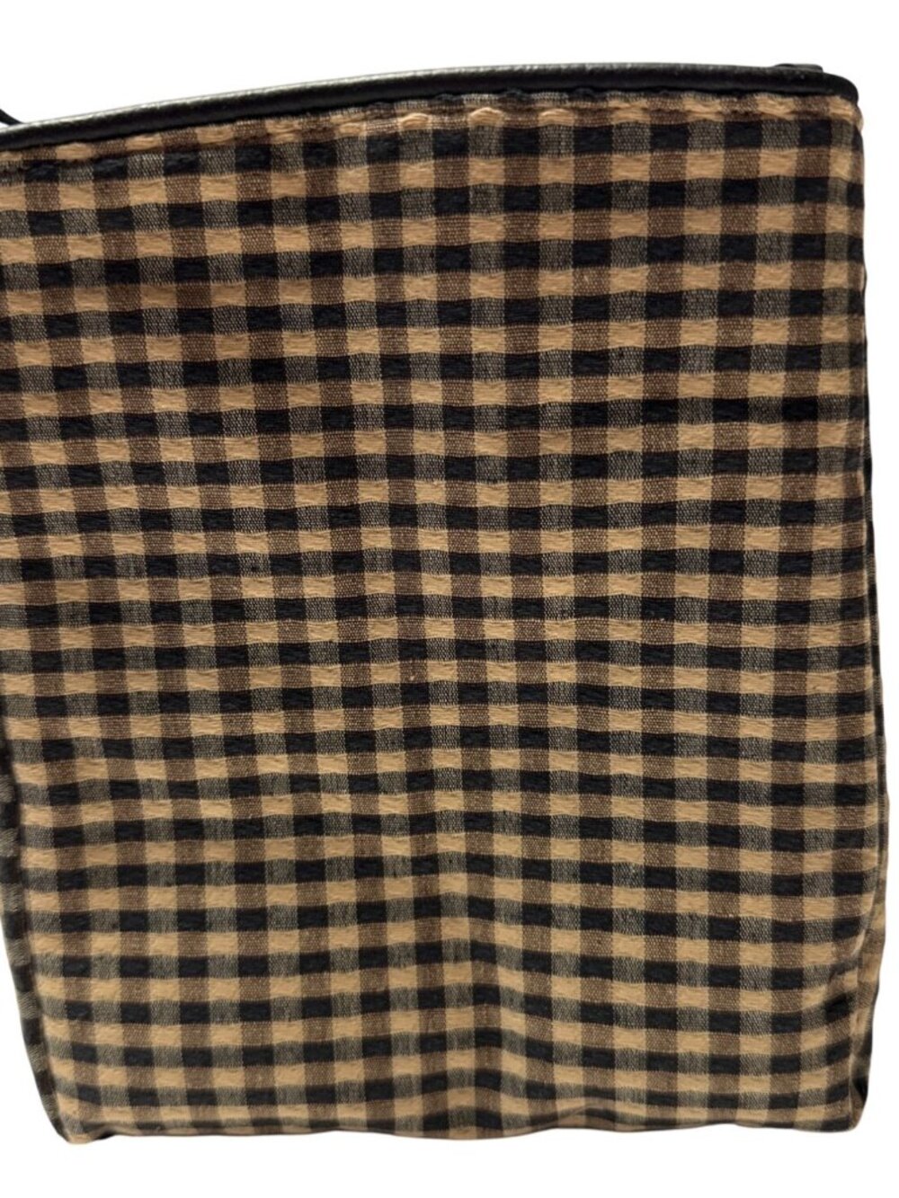 Longaberger Fabric Bin Divider Size A Khaki Check Pattern With Black Trim